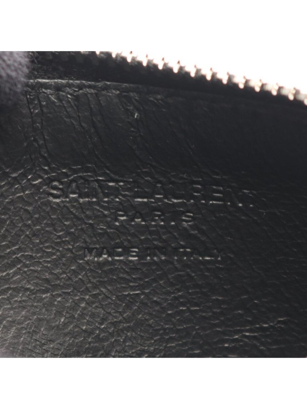 Saint Laurent Paris Coin Purse Fragment Zip Pouch Black Leather Case - Picture 4 of 7